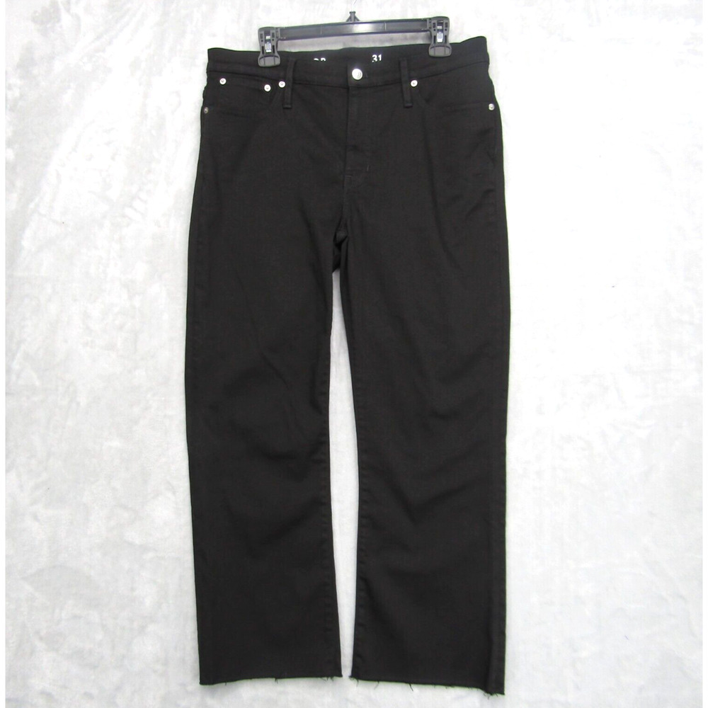 J Crew Jeans Womens 31 Black Denim Demi Boot Crop Bootcut New